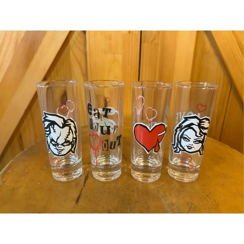 Chucky and Tiffany - Zak Designs 4Pk Mini Glass Shotglasses 4 in. tall (5058)